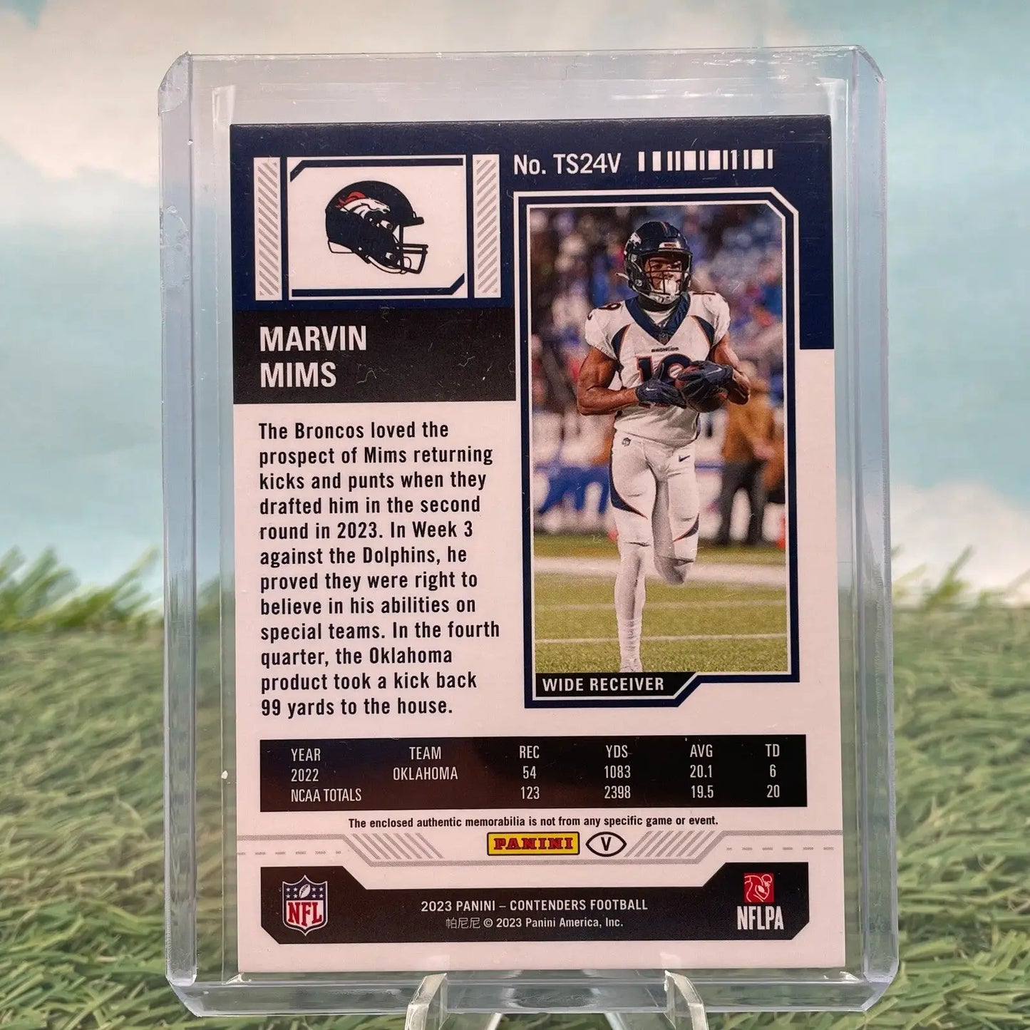 Marvin Mims -Denver Broncos- 2023 Contenders Ticket Relic -#TS24 (RC) - Football Card Single