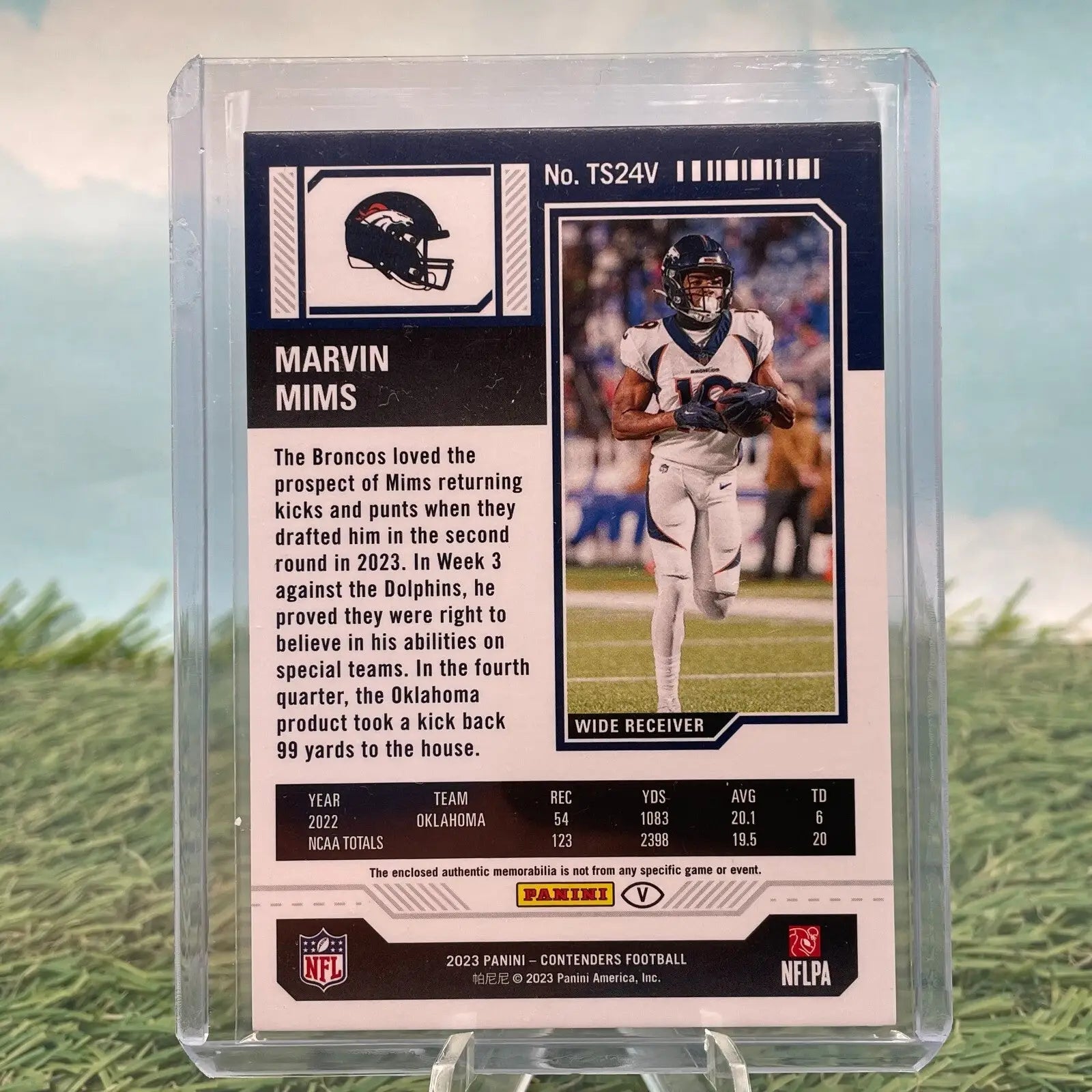 Marvin Mims -Denver Broncos- 2023 Contenders Ticket Relic -#TS24 (RC) - Football Card Single