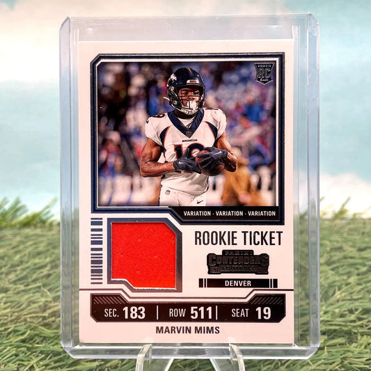 Marvin Mims -Denver Broncos- 2023 Contenders Ticket Relic -#TS24 (RC) - Football Card Single