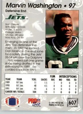 Marvin Washington - 1992 Pro Set - #607 - Football - Football Card Single