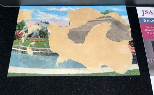 Damaged vintage Mary Pickford signed post card from Beverly Hills with JSA COA