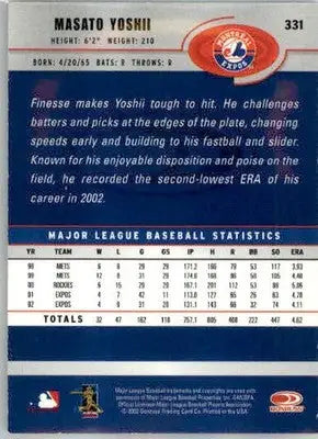 Masato Yoshii - 2003 Donruss - #331 - Baseball - Baseball Card Single