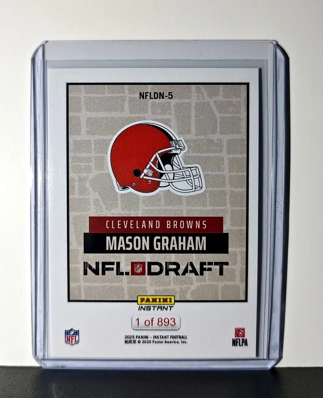 Mason Graham Rookie 2025 NFL Draft #5 Football Card Cleveland Browns 1 of 893 - Football Card Single