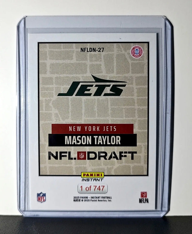 Mason Taylor Rookie 2025 NFL Draft #27 Football Card New York Jets 1 of 747