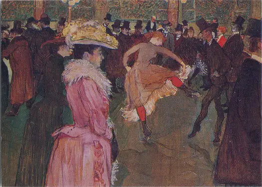 Lively dance scene in a crowded ballroom on Masterpiece Collection Promo Card featuring vintage elegance