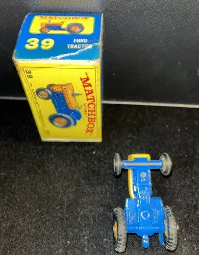 MATCHBOX NO # 39-C FORD Tractor Blue and Yellow w/Box 1967 - Action Figure & Toy