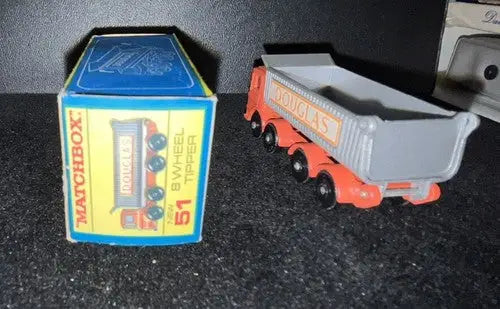 MATCHBOX NO # 51-C 8 WHEEL TIPPER ORANGE BODY DOUGLAS LABELS NMT - Action Figure & Toy