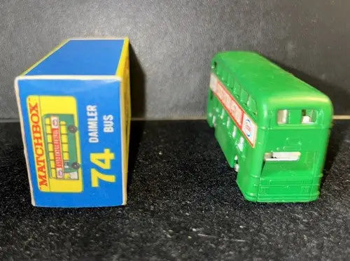 MATCHBOX NO # 74-B 74B Daimler Bus GREEN ESSO Extra Petrol 1966 NMT - Action Figure & Toy
