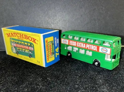 MATCHBOX NO # 74-B 74B Daimler Bus GREEN ESSO Extra Petrol 1966 NMT - Action Figure & Toy