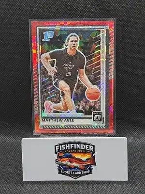 Mathew Able 2025-26 Panini Donruss Basketball #81 Optic Red Cracked Ice Prizm - Basketball Card Single