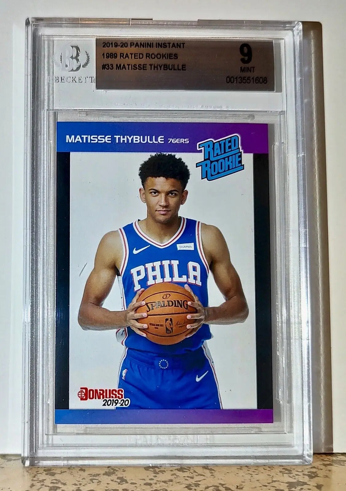 Matisse Thybulle 2019-20 Panini NBA #33 1989 Rated Rookies 1/3431 BGS 9 76ers - Basketball Card Single