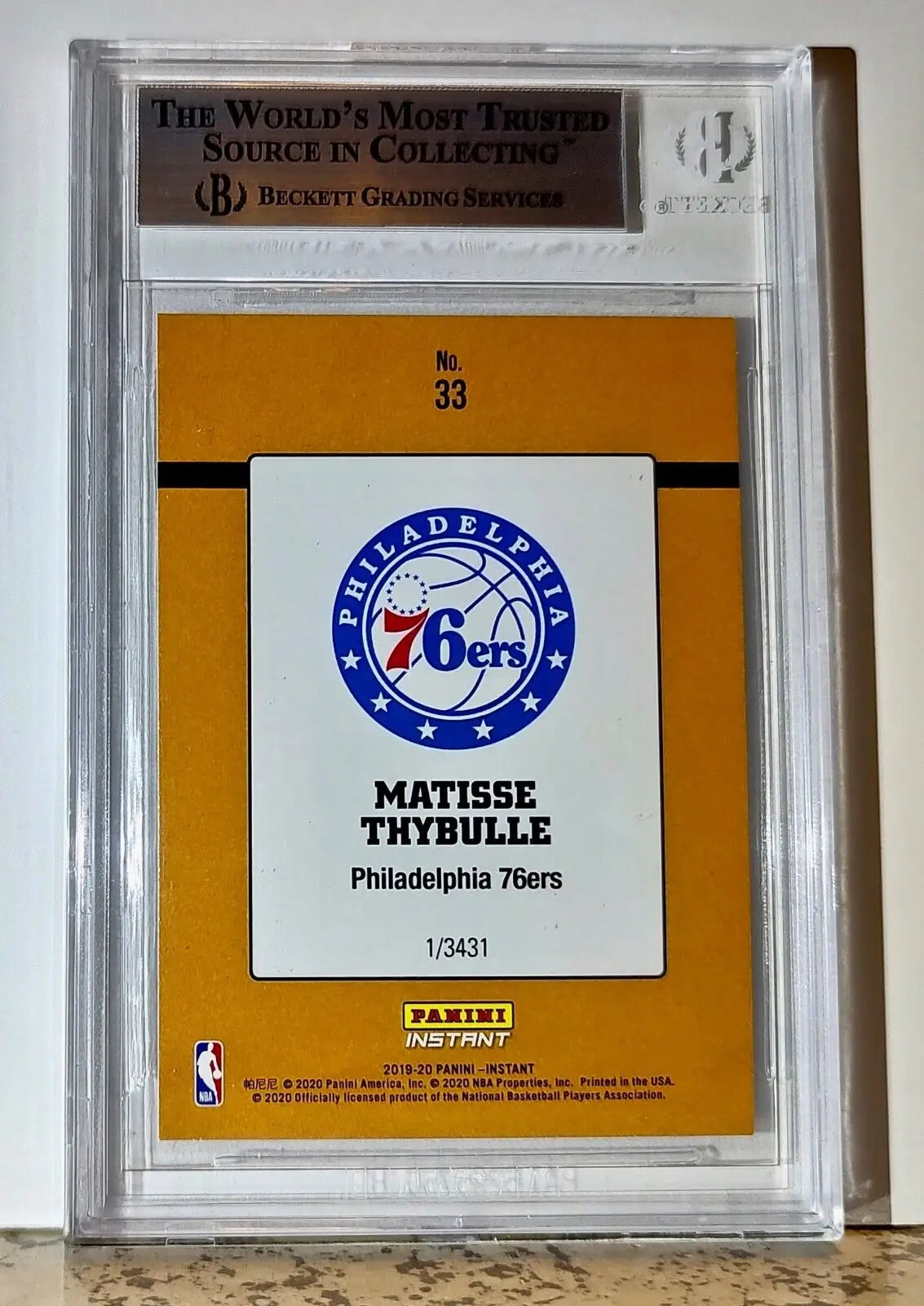 Matisse Thybulle 2019-20 Panini NBA #33 1989 Rated Rookies 1/3431 BGS 9 76ers - Basketball Card Single