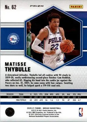 Matisse Thybulle - 2020-21 Panini Mosaic - #62 - Mosaic Reactive Yellow - Basketball Card Single