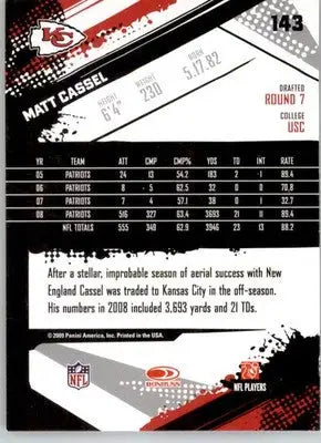 Matt Cassel - 2009 Score - #143 - Football - Football Card Single