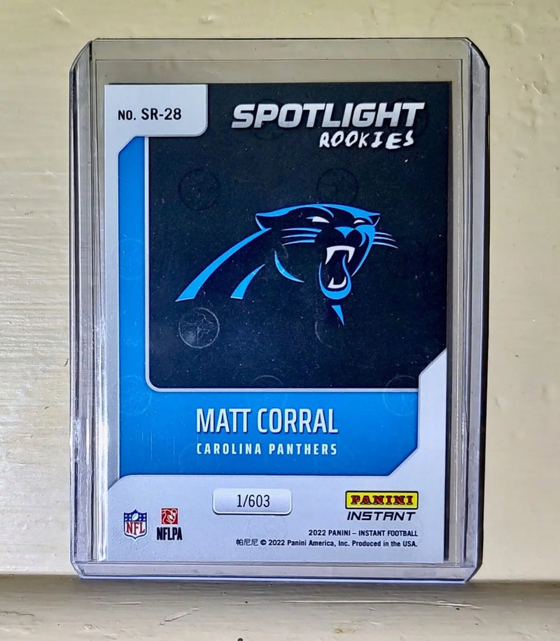 Matt Corral 2022 NFL Panini #28 Spotlight Rookie Football Card 1/603 - Football Card Single