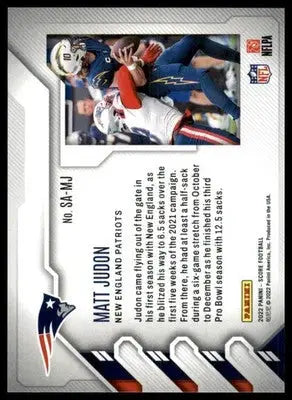 Matt Judon 2022 Score Sack Attack #SA-MJ New England Patriots - Football Card Single