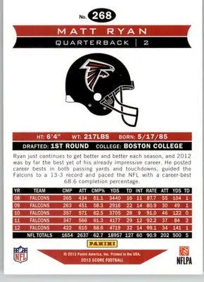 Matt Ryan - 2013 Score - #268 - Football - Football Card Single