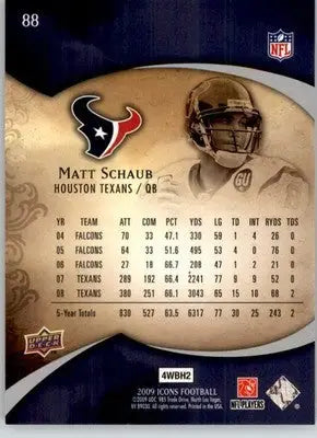 Matt Schaub - 2009 Upper Deck Icons - #88 - Football - Football Card Single