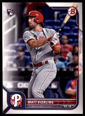 Matt Vierling Rookie 2022 Bowman #89 Philadelphia Phillies - Baseball Card Single
