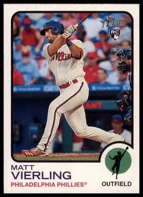 Matt Vierling Rookie 2022 Topps Heritage #292 Philadelphia Phillies - Baseball Card Single