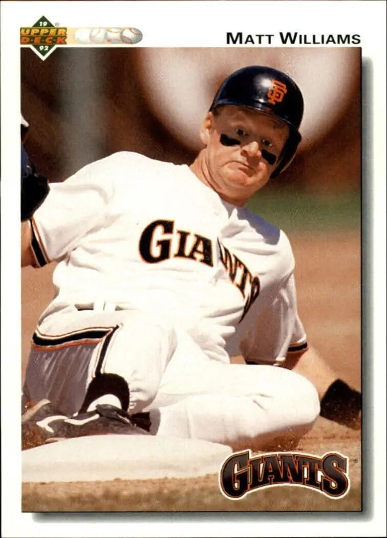 Matt Williams 1992 Upper Deck MLB #154 Baseball Card San Francisco Giants