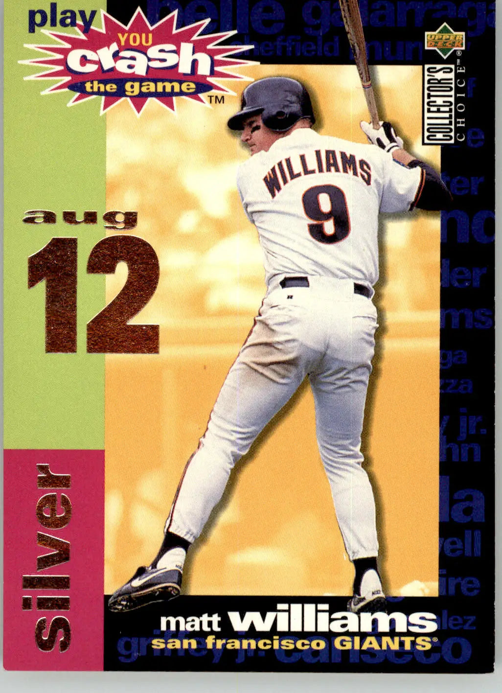 Matt Williams - 1995 Collector’s Choice - #CG20b - You Crash the Game Silver - Baseball Card Single