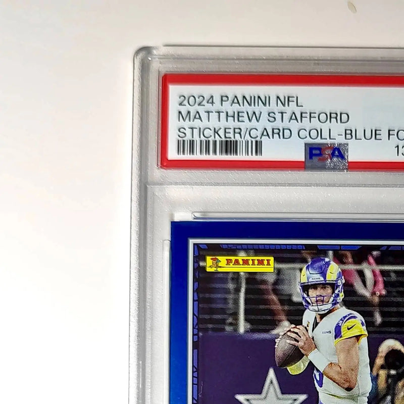 Matthew Stafford 2024 Panini Sticker Collection 38/349 #14 Blue Foil PSA 8 NM-MT