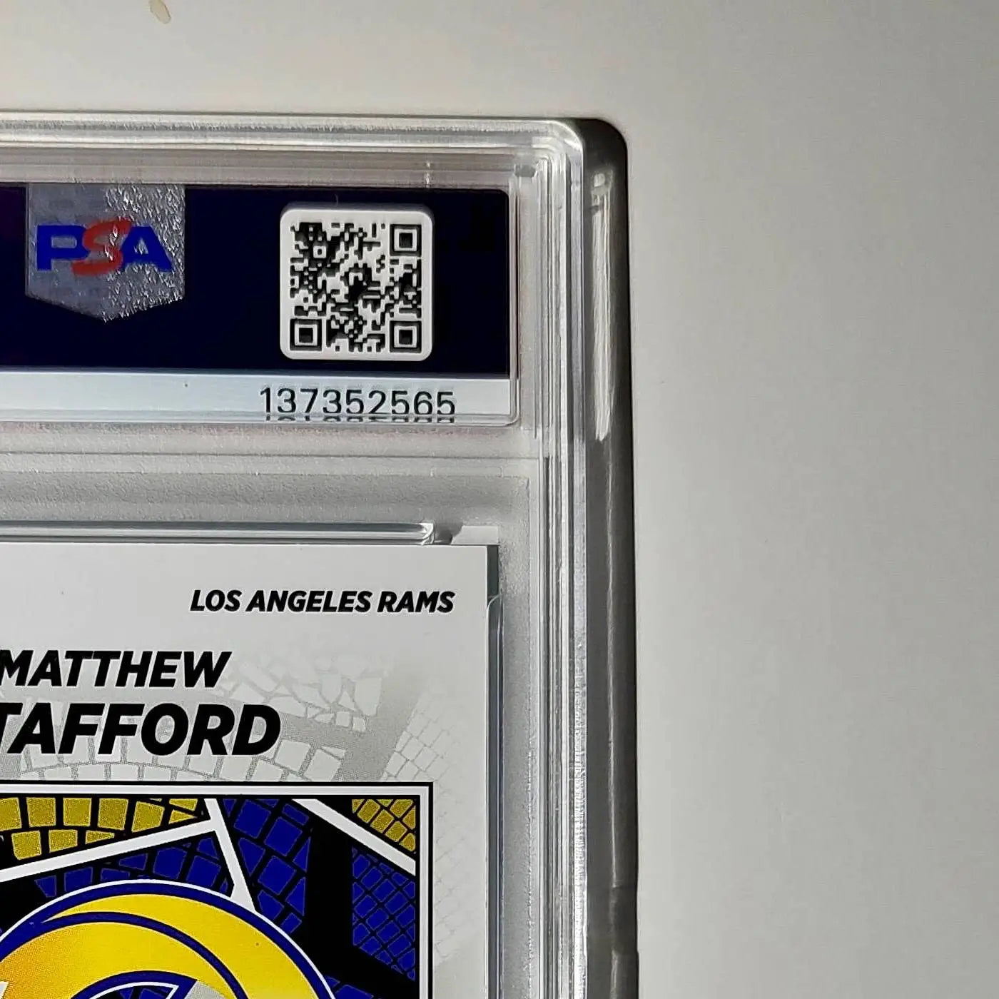 Matthew Stafford 2024 Panini Sticker Collection 38/349 #14 Blue Foil PSA 8 NM-MT