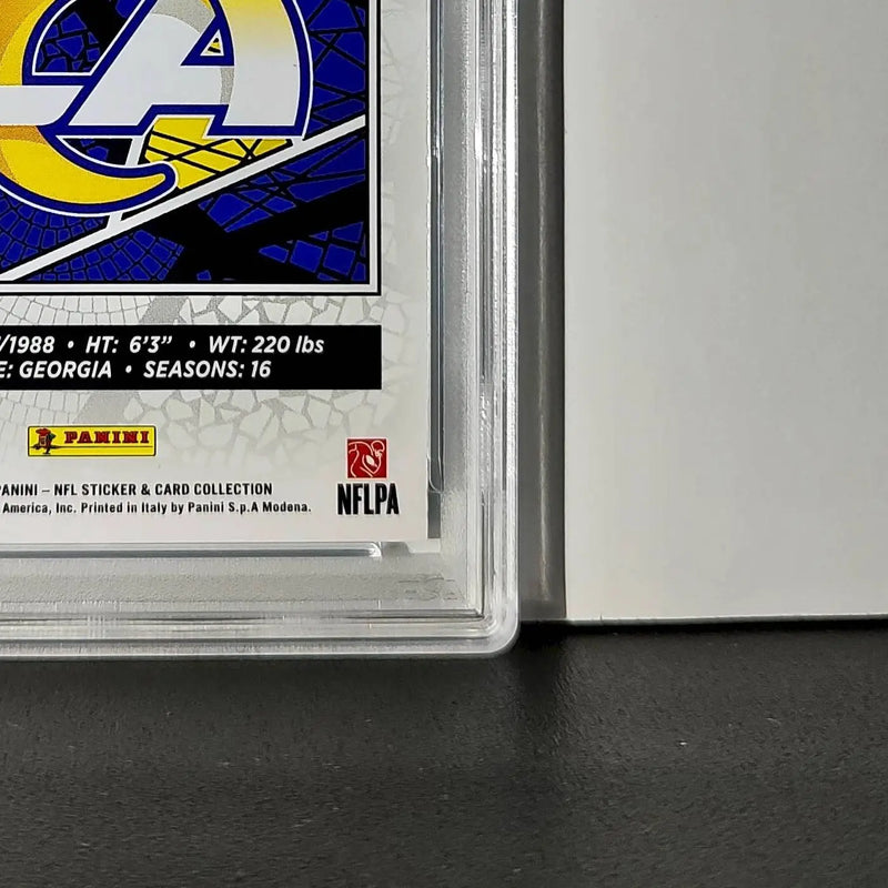 Matthew Stafford 2024 Panini Sticker Collection 38/349 #14 Blue Foil PSA 8 NM-MT