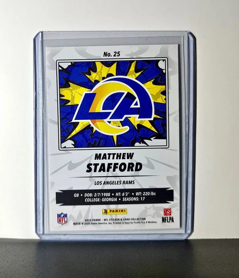 Matthew Stafford 2025 Panini NFL #25 Sticker Card Los Angeles Rams - Football Card Single