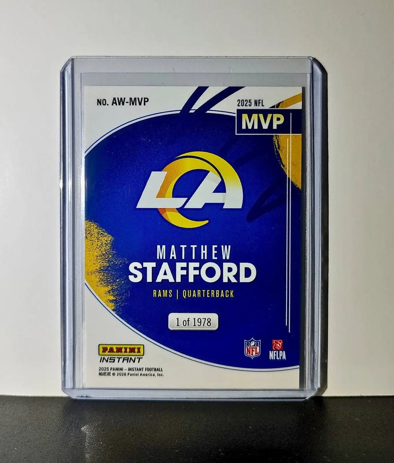 Matthew Stafford 2025 Panini NFL MVP Football Card Las Angeles Rams 1 of 1978 - Football Card Single