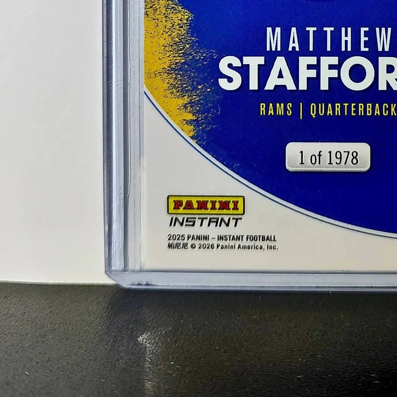 Matthew Stafford 2025 Panini NFL MVP Football Card Las Angeles Rams 1 of 1978 - Football Card Single