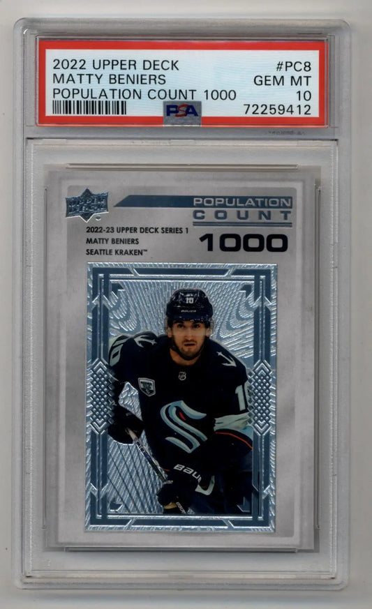 Matty Beniers 2022-23 Upper Deck Population Count 1000 PSA 10 Gem Mint - Hockey Card Single