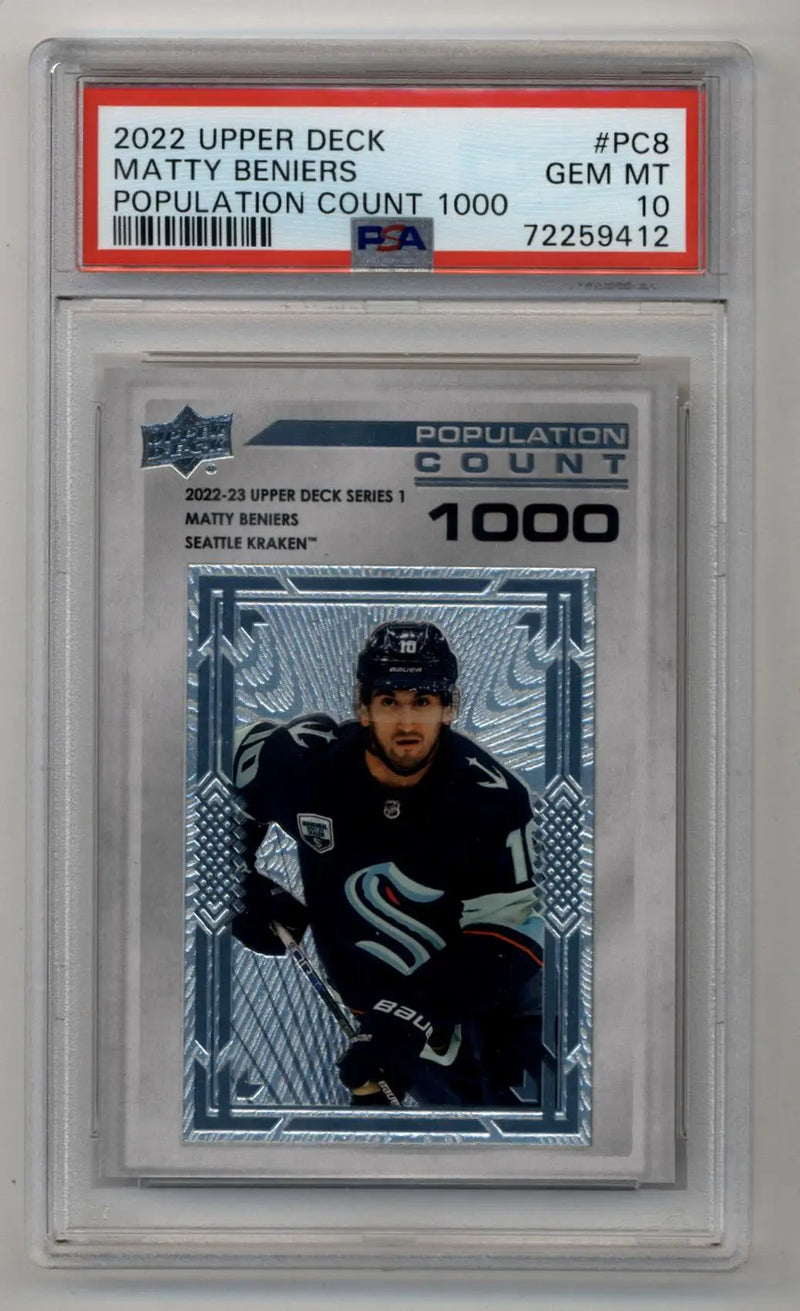 Matty Beniers 2022-23 Upper Deck Population Count 1000 PSA 10 Gem Mint - Hockey Card Single