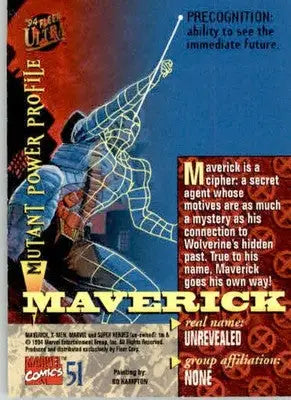 Maverick - 1994 Ultra X-Men - #51 - Non_sport - Non-Sports Card Single