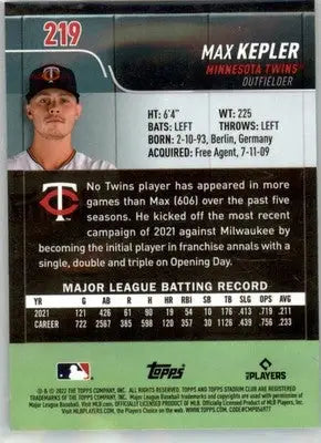 Max Kepler - 2022 Stadium Club Chrome - #219 - Baseball - Baseball Card Single