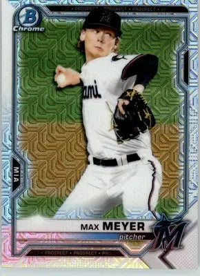 Max Meyer - 2021 Bowman - #BCP-66 - Chrome Prospects Mojo Refractor Baseball - Baseball Card Single