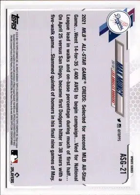Max Muncy 2021 Topps Update 2021 MLB All-Stars #ASG-21 Los Angeles Dodgers - Baseball Card Single