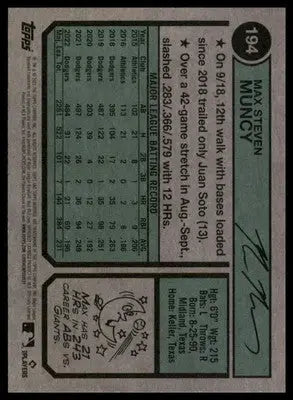 Max Muncy 2023 Topps Heritage #194 Los Angeles Dodgers - Baseball Card Single
