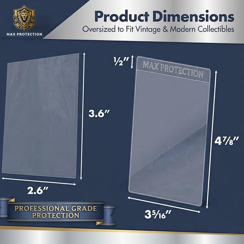 Max Protection Pro-Guard Semi Rigid Card Holders w/Sleeves - 200ct Box - Columbia Sports Cards