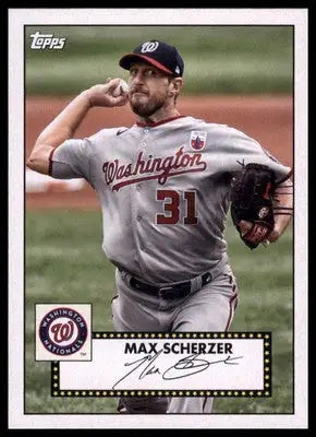 Max Scherzer 2021 Topps 1952 Topps Redux #T52-13 Washington Nationals - Baseball Card Single