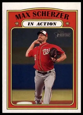 Max Scherzer 2021 Topps Heritage #182 Washington Nationals - Baseball Card Single