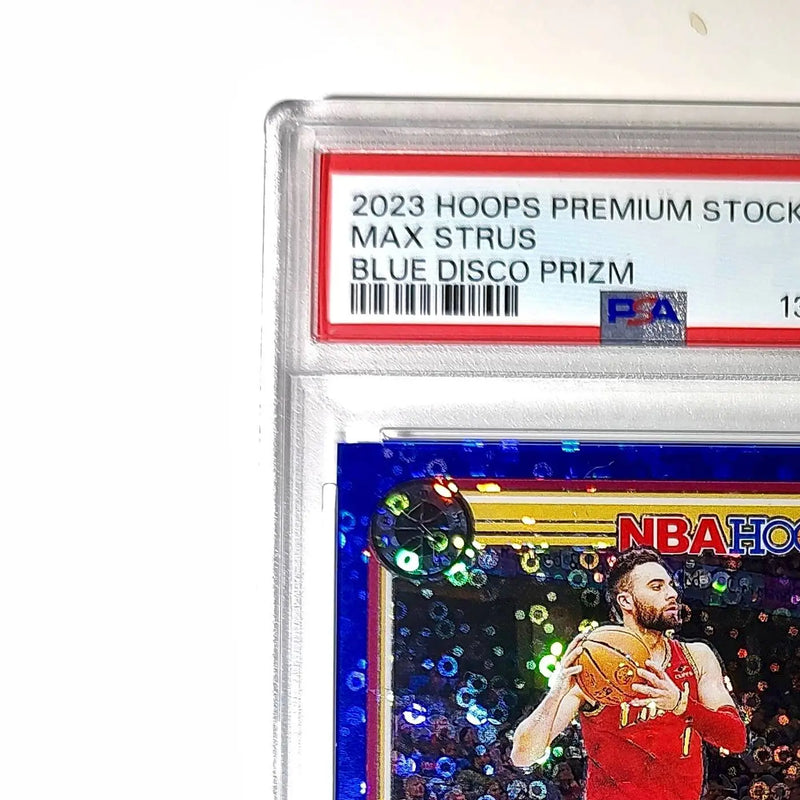 Max Strus 2023 Panini Hoops Premium #234 27/99 Blue Disco Prizm PSA 9 Mint