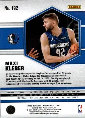 Maxi Kleber - 2020-21 Panini Mosaic - #192 - Basketball - Basketball Card Single