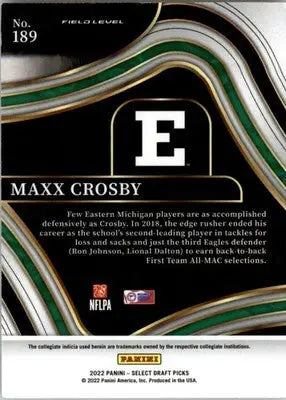 Maxx Crosby - 2022 Panini Select Draft Picks - #189 - Football - Football Card Single