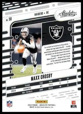 Maxx Crosby 2024 Panini Absolute Retail #56 Las Vegas Raiders - Football Card Single