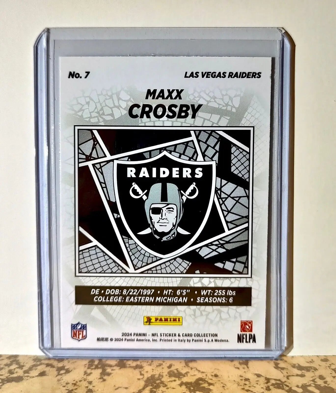 Maxx Crosby 2024 Panini NFL #7 Silver Foil Sticker Card Las Vegas Raiders - Football Card Single