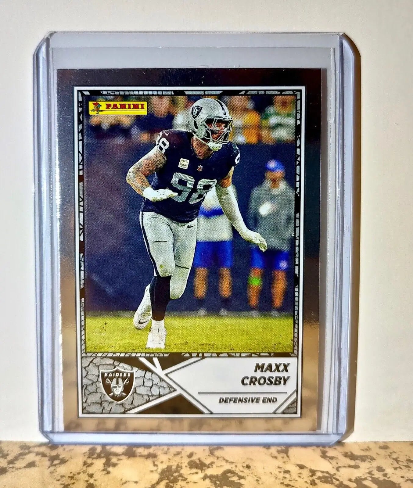 Maxx Crosby 2024 Panini NFL #7 Silver Foil Sticker Card Las Vegas Raiders - Football Card Single