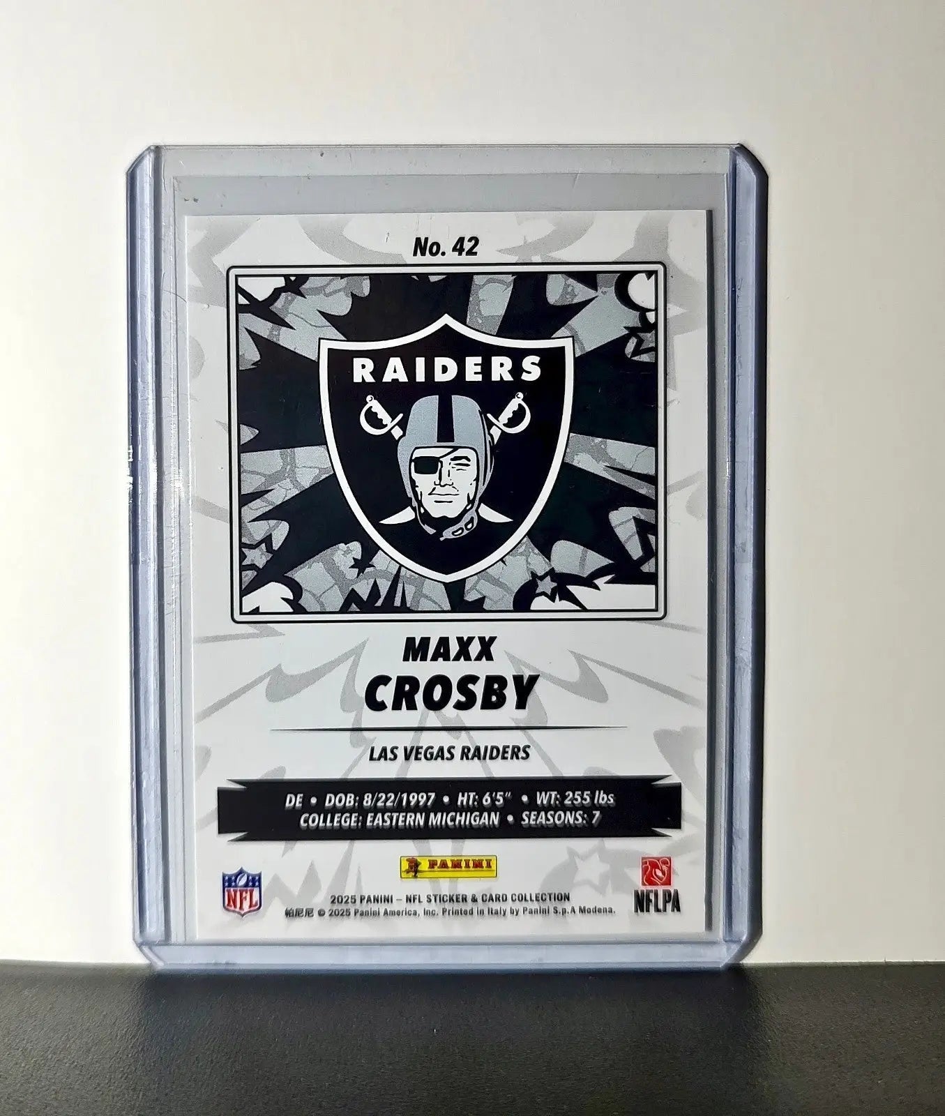 Maxx Crosby 2025 Panini NFL #42 Sticker Card Las Vegas Raiders - Football Card Single