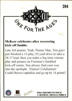McKyer celebrates - 1998 SkyBox Premium - #204 - Football - Football Card Single